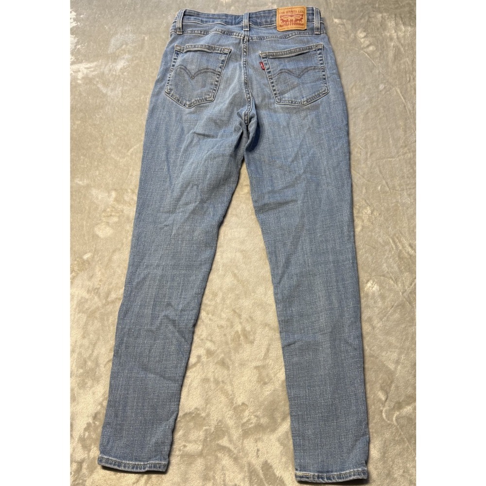 Levi's 721 Jeans Womens 28 x 28 Denim Blue High Rise Skinny Distressed Stretchy - Picture 13 of 13